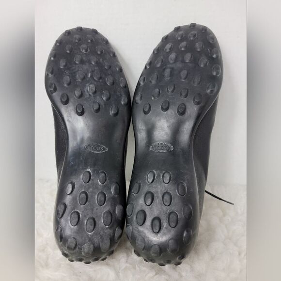 Tods  Womens Driving Sneaker Size 9 Black   Leather Lace Up Bowling/Walking Shoe - Picture 10 of 10